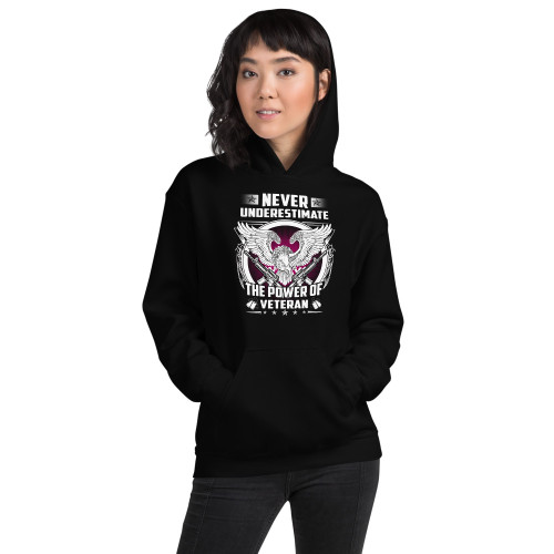 Never Underestimate the Power of Veteran (Option 2) Unisex Hoodie