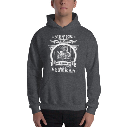 Never Underestimate the Power of Veteran (Option 5) Unisex Hoodie