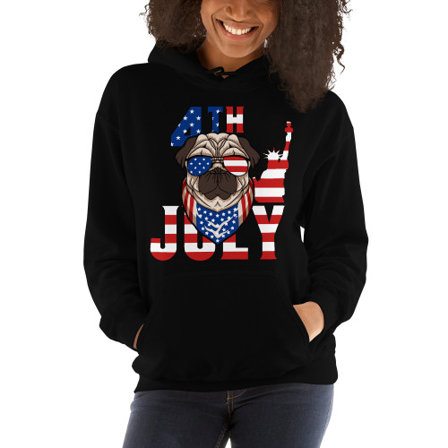 4th of July Pug Unisex Hoodie