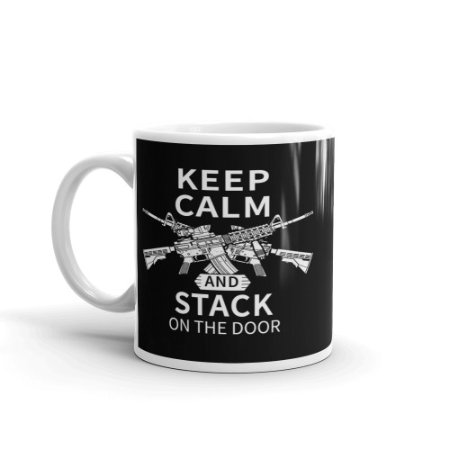 Keep Calm and Stack on the Door Mug