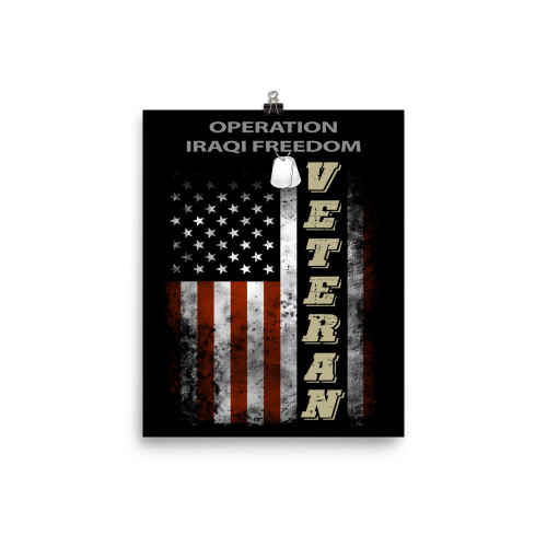 Operation Iraqi Freedom Veteran Flag Poster
