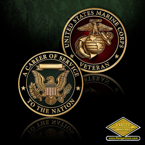 Career of Service Marines Veteran Challenge Coin
