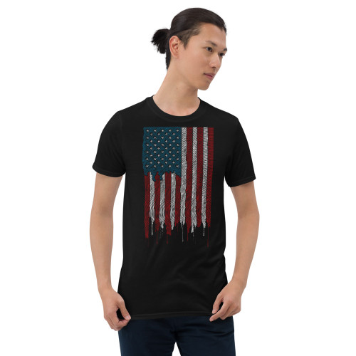 Draped US Flag (Option 5) Short-Sleeve Unisex T-Shirt