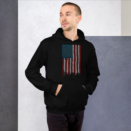 Draped US Flag (Option 5) Unisex Hoodie