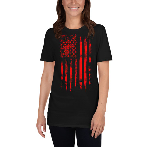 Draped US Flag (Option 9) Short-Sleeve Unisex T-Shirt