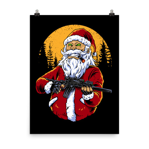 Armed Santa Poster