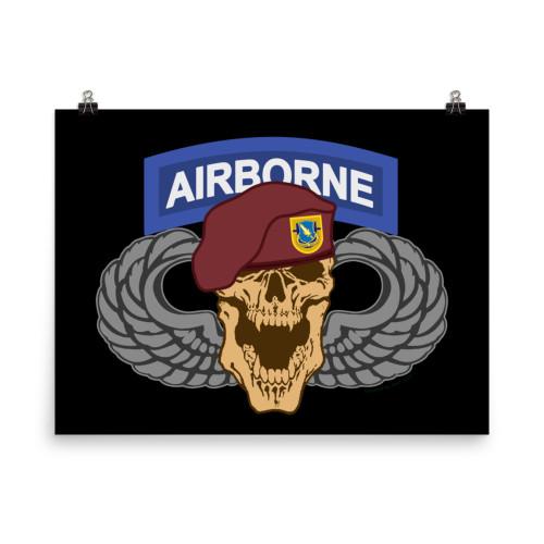 1-504 Airborne Skull Poster