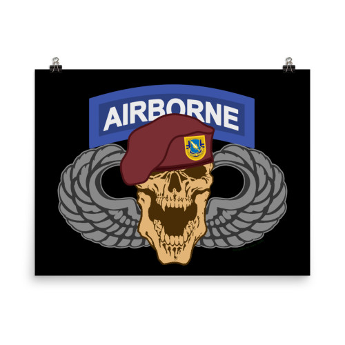 2-504 Airborne Skull Poster
