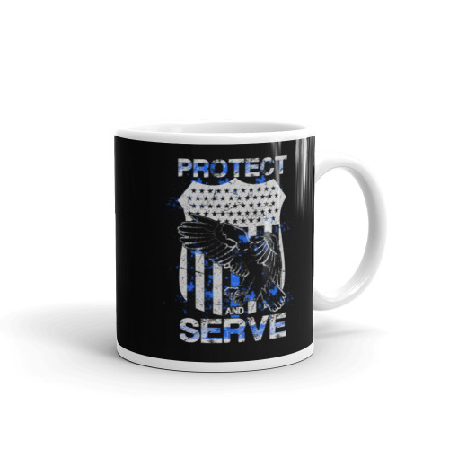 Protect and Serve (Police Blue Line) Mug