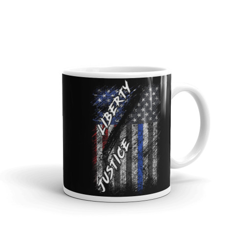 Liberty Justice (Police Blue Line) Mug