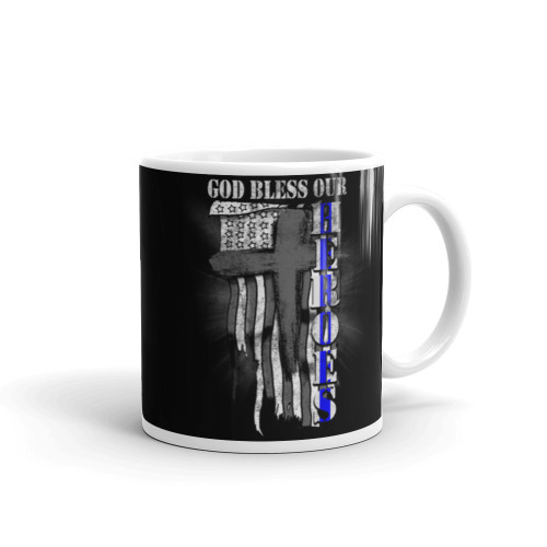 God Bless Our Heroes (Police Blue Line) Mug