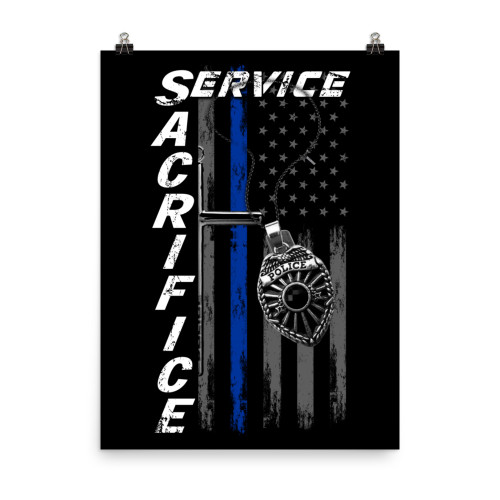 Service Sacrifice (Police Blue Line) Poster