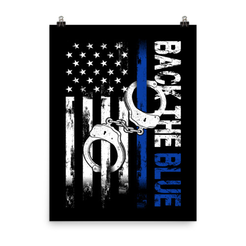 Back the Blue (Police Blue Line) Poster
