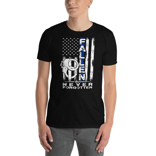 Fallen but Never Forgotten (Police Blue Line) Short-Sleeve Unisex T-Shirt