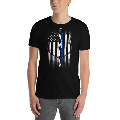 Family (Police Blue Line) Short-Sleeve Unisex T-Shirt
