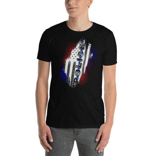 Police Lights (Police Blue Line) Short-Sleeve Unisex T-Shirt