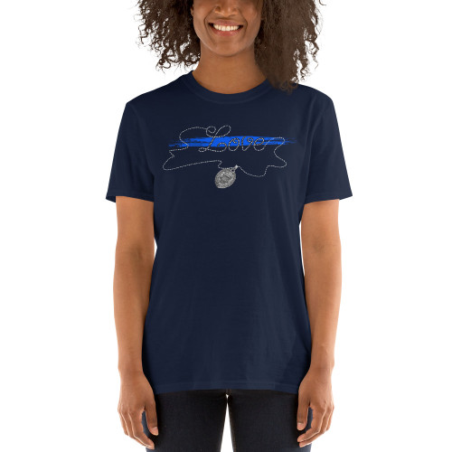 Love (Police Blue Line) Short-Sleeve Unisex T-Shirt