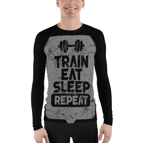 Train Eat Sleep Repeat Men's Rash Guard