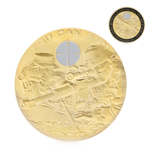 You Can Run But You Will Only Die Tired Snipers Challenge Coin