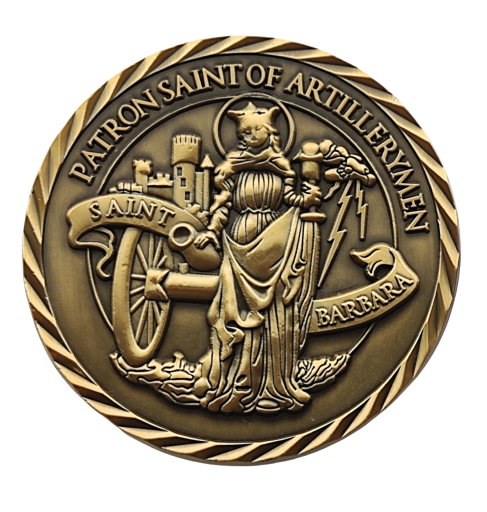 Air Defense Artillery Saint Barbara Challenge Coin