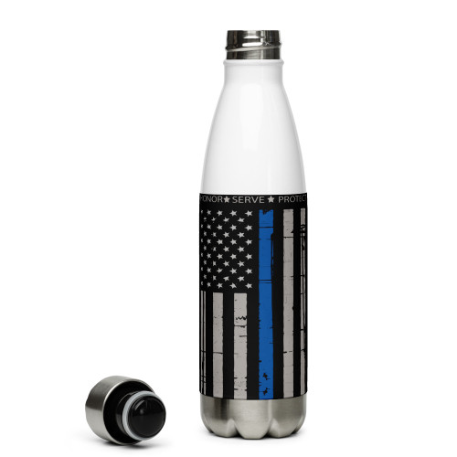 Honor Serve Protect (Blue Line) Stainless Steel Water Bottle