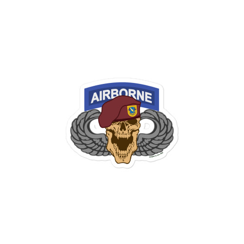 1-504 Airborne Skull Bubble-free sticker
