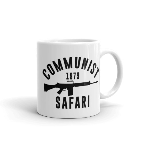 Communist Safari White glossy mug
