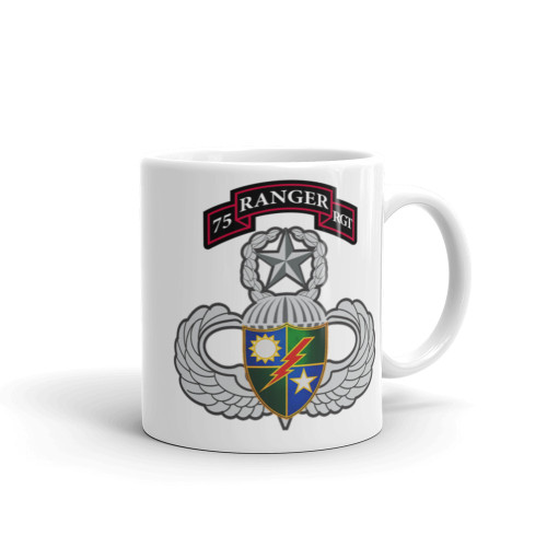 75th Ranger Regiment (Wings) White glossy mug