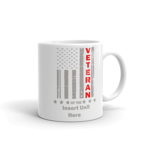 Custom Unit Veteran White glossy mug