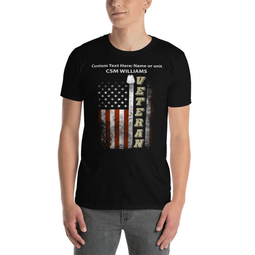 Custom Text (Veteran) Short-Sleeve Unisex T-Shirt