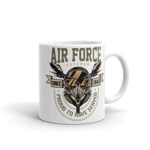 Air Force Veteran (Proud to Have Serves) White glossy mug