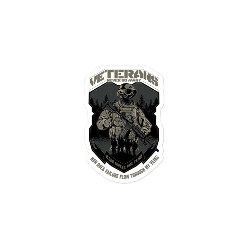 Veterans Never Go Away Bubble-free stickers