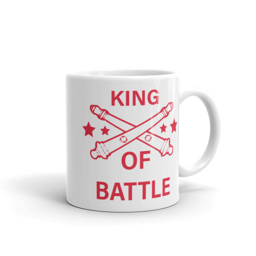 King of Battle (Artillery) White glossy mug