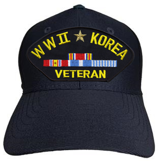 WWII*KOREA VETERAN W/RIBBONS Baseball Cap