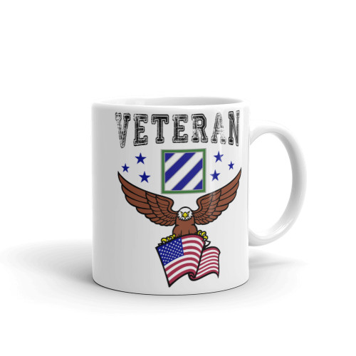 3rd Infantry Veteran (American Eagle) White glossy mug