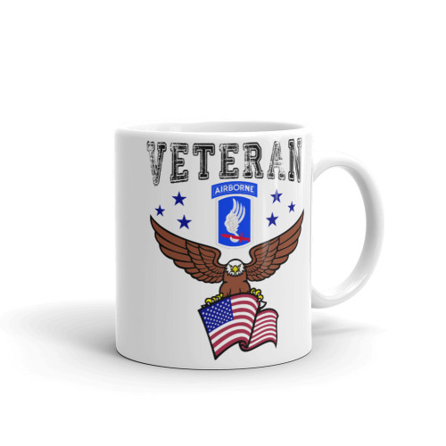 173rd Airborne Veteran (American Eagle) White glossy mug