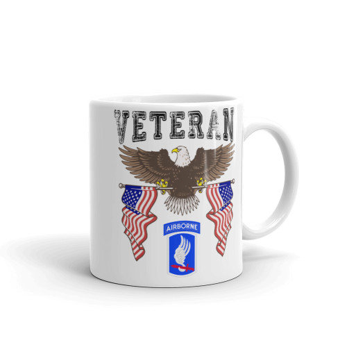 173rd Airborne Veteran (American Eagle 2) White glossy mug