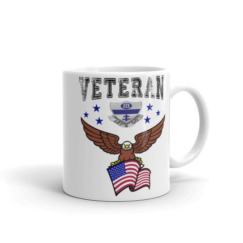 325 PIR Veteran (American Eagle) White glossy mug