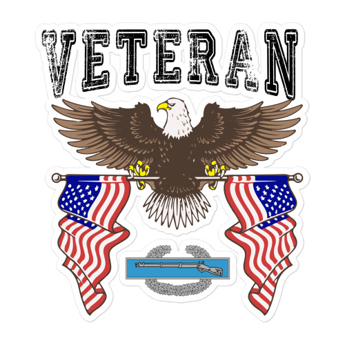 Combat Infantry Badge Veteran (American Eagle 2) Bubble-free stickers