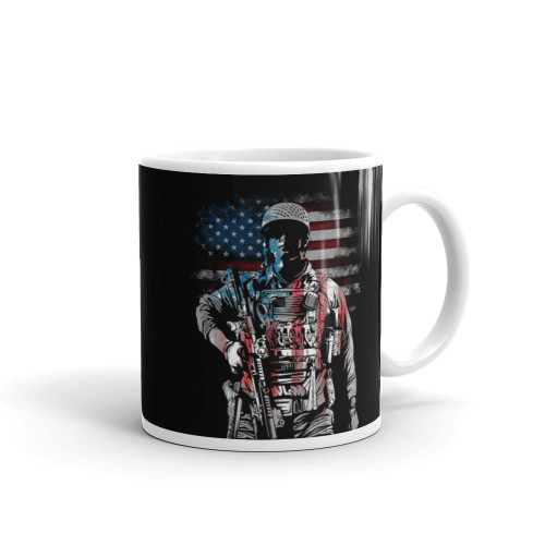 American Warfighter White glossy mug