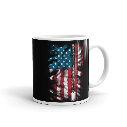 American Dog Tags White glossy mug