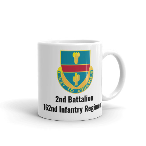 2nd Battalion - 162nd Infantry Regiment White glossy mug