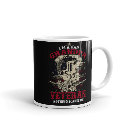 Nothing Scares Me (Dad, Grandpa, Veteran) White glossy mug