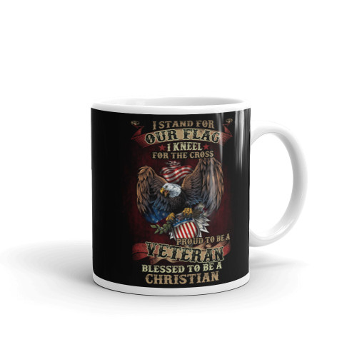 Christain Veteran White glossy mug