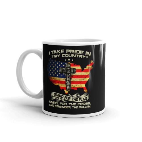 I Take Pride in My Country White glossy mug
