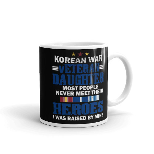 Korean War Veteran Daughter White glossy mug