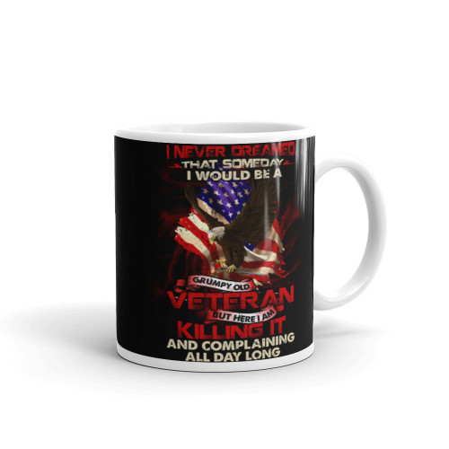 Grumpy Old Veteran White glossy mug