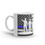 Police Blue Line Silhouette White glossy mug