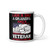 Dad Grandpa Veteran (Fist Bump) White glossy mug