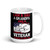 Dad Grandpa Veteran (Fist Bump) White glossy mug